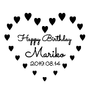 ハート名入れグラス